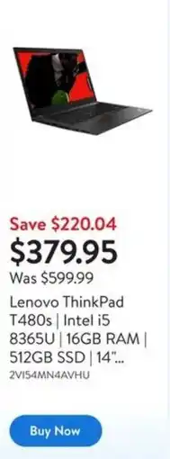 Walmart Lenovo ThinkPad offer