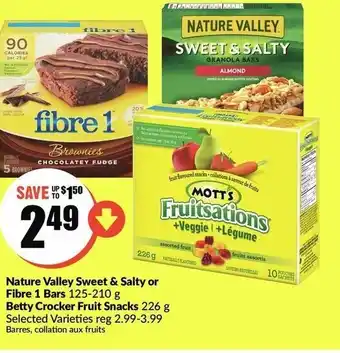 FreshCo Nature Valley Sweet & Salty or Fibre 1 Bars offer