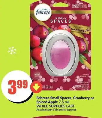 FreshCo Febreze Small Spaces, Cranberry or Spiced Apple offer
