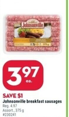 Giant Tiger Johnsonville Breakfast Sausages offer