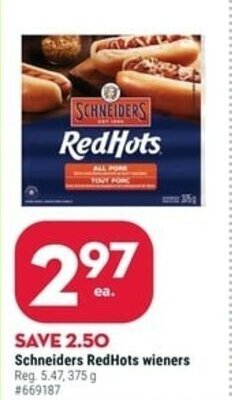 Giant Tiger Schneiders RedHots Wieners offer