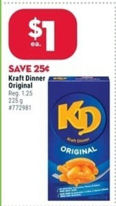 Giant Tiger Kraft Dinner Original offer