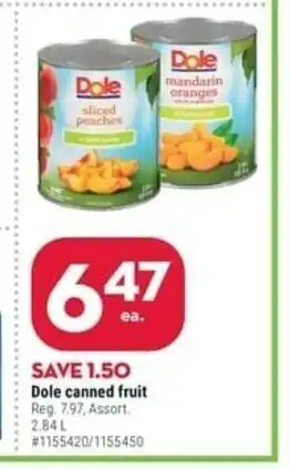 Giant Tiger Dole Canned Fruit offer