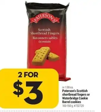 Giant Tiger Paterson's Scottish Shortbread Fingers or Waterbridge Cookie offer