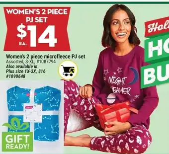 Giant Tiger Women's 2 Piece Microfleece PJ Set offer
