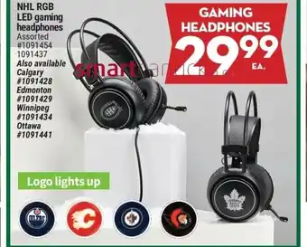 Giant Tiger NHL RGB LED Gaming Headphones offer