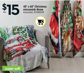 Giant Tiger 48x60 Christmas Micromink Throw offer