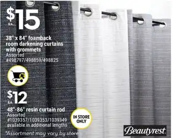 Giant Tiger 38x84 Foamback Room Darkening Curtains offer