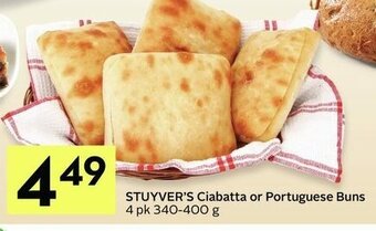 IGA Stuyver's Ciabatta or Portuguese Buns offer