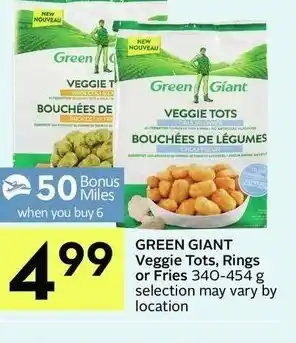 IGA Green Giant Veggie Tots, Rings or Fries offer