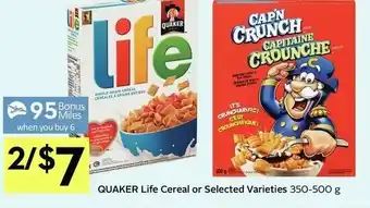 IGA Quaker Life Cereal or Selected Varieties offer