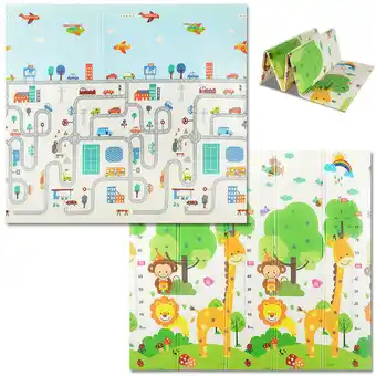 Walmart Double-sided Play Mat, Folding Mat Baby Crawling Mat Kids Playmat Waterproof Non Toxic for Babies offer