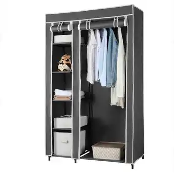 Walmart SortWise Clothes Closet Portable Wardrobe Closet Organizer Non-woven Fabric Organizer Hanger Rack offer