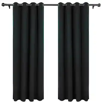 Walmart Solid Thermal Insulated Blackout Curtain Panel Darkening Window Curtains w/8 Grommets/Rings (1 Panel, Black) offer