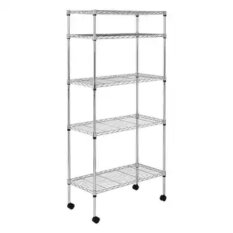 Walmart 5-Tier Adjsutable Chrome Plated Steel Wire Shelving Storage Shelf SystemSort on Lockable Wheels - Heavy Duty, Large, 59-Inch offer