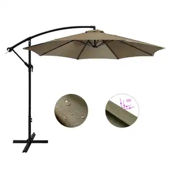 Walmart 10Ft Patio Umbrella, Outdoor Banana Shape Sunshade Market Umbrella with W/Cross Base offer