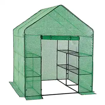 Walmart Large Greenhouse With 3 Tiers 12 Shelves Stands for Outdoor Herb Flower Plant, 61 x 55 x 78" offer