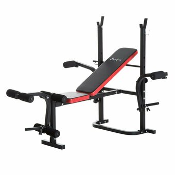Walmart Soozier Adjustable Weight Bench with Leg Developer Barbell Rack for Weight Lifting and Strength Training Multifunctional Work offer