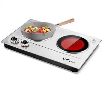 Walmart 1800W Ceramic Electric Countertop Burner, Dual Infrared Hot Plates Cooker W/Adjustable Temperature Control & Non-Slip Rubber offer