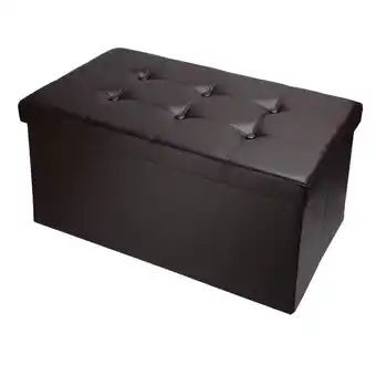 Walmart 30" Folding Storage Ottoman Bench Foot Rest Stool Seat, Faux Leather (Brown, 30" x 15" x 15") offer