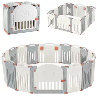 Walmart 14-Panel Foldable Baby Playpen, Kids Safety Activity Center Playard w/Locking Gate offer