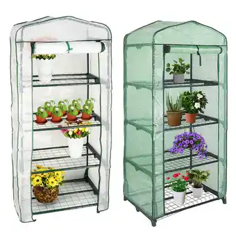 Walmart 4 Tier Portable Mini Greenhouse, Warm House Plant Shed with Cover,1 Randomized White or Green offer
