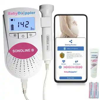 Walmart Sonoline B Baby Heart Rate Monitor Pink 3MHz Probe, Baby Heart Monitor, Backlight LCD, Gel by Baby Doppler offer