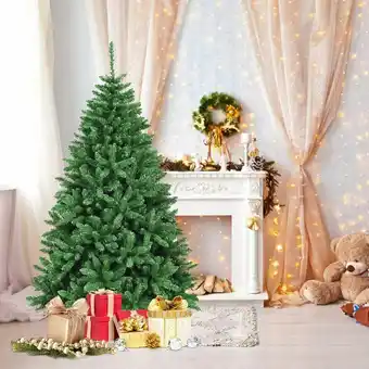 Walmart Gymax 6 ft Christmas Tree Premium PVC Needles Douglas Full Fir Tree Home Hotels Green offer