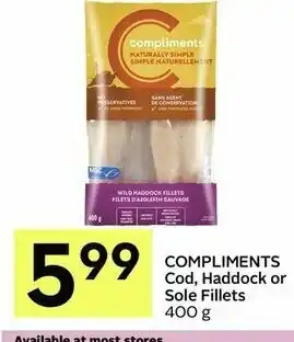 IGA Compliments Cod, Haddock or Sole Fillets offer