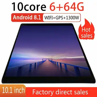 Walmart HEMU FASHION Tablets android Tablets V10 Classic Tablet 10.1 Inch Android 8.10 Version Tablet 6G+64G Black Tablet offer