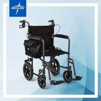 Walmart Medline® Elite Aluminium Transport Wheelchair - Titanium Grey offer
