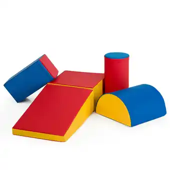 Walmart Gymax 5-Piece Kids Climb and Crawl Activity Play Set Safe Foam Blocks Soft Climber offer