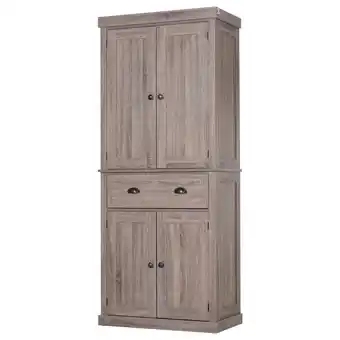 Walmart HOMCOM 72.5" H Traditional Freestanding Kitchen Pantry Cabinet Traditional Spacious Storage Closet with 1 Drawer Kitchen Pant offer