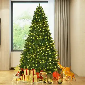 Walmart Gymax 8' Pre-Lit with 430 LED Lights Artificial Christmas Tree Stand Green offer