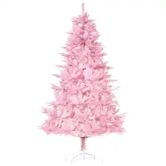Walmart HOMCOM 6FT Artificial Christmas Tree Holiday Xmas Holiday Tree Decoration with Automatic Open for Home Party, Pink offer