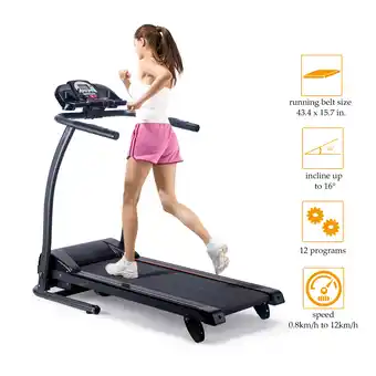 Walmart 43.3" x 15.7" Motorized Treadmill Fitness Health Running Machine Equipment offer
