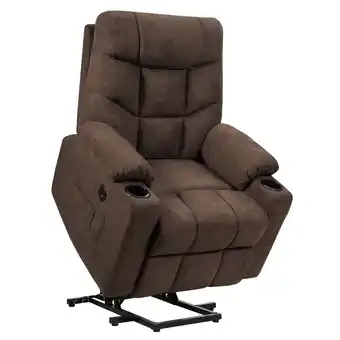 Walmart Gymax Power Lift Massage Recliner Fabric Sofa Chair w/ Remote Control Gray offer