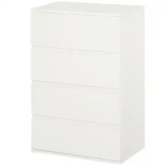 Walmart HOMCOM Chest of Drawer, 4 Drawers Storage Cabinet Freestanding Tower Unit Bedroom Living Room Furniture offer