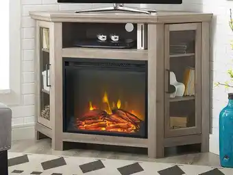 Walmart Walker Edison Jackson 48" Wood Corner Fireplace TV Stand - Available in 7 Colours offer