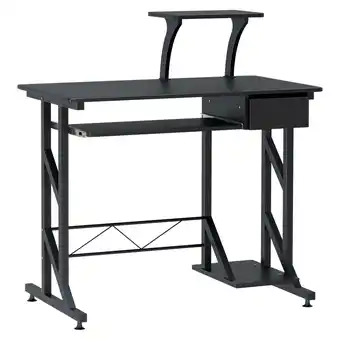 Walmart HOMCOM Computer Desk Compact Writing Workstation Space Saving for Home Office Wood with Keyboard Tray, Black (35.4"Lx19.7"Wx3 offer