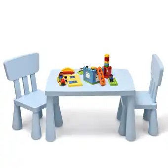 Walmart Gymax Kids Table & 2 Chairs Set Toddler Activity Play Dining Study Desk Baby Gift Green offer
