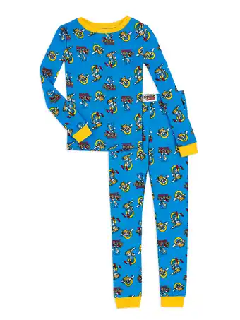 Walmart Sonic the Hedgehog Pajama Set, Boys Long Sleeve Cotton PJ's, 4-10, Dark Blue offer