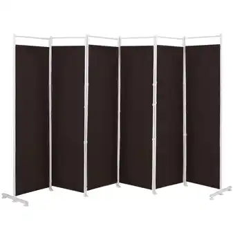 Walmart Costway 6-Panel Room Divider Folding Privacy Screen w/Steel Frame Decoration Brown offer