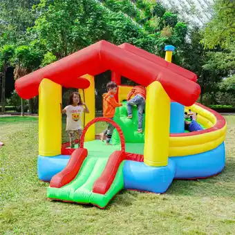 Walmart ALEKO BHHOUSE Inflatable Playtime Bounce House with Double Slide and Removable Shaded Canopy offer