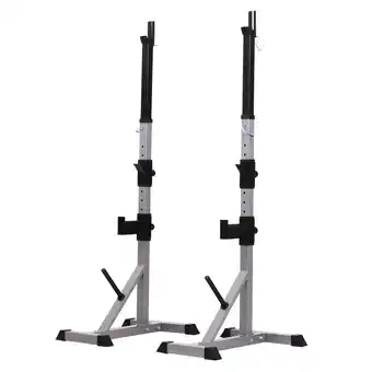Walmart Soozier Premium Adjustable Barbell Rack Squat Stand Series Power Rack Cage Heavy Duty Design for Home Gym Fitness Grey offer