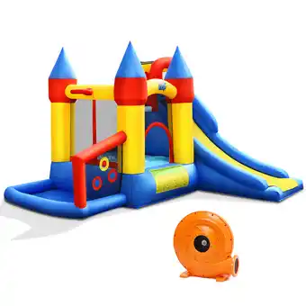 Walmart Costway Inflatable Bounce House Slide Bouncer Kids Castle Jumper w/ Balls & 780W Blower offer