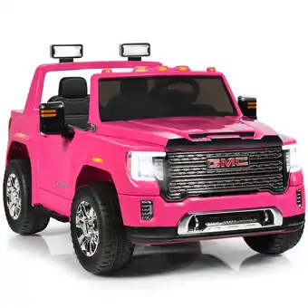 Walmart Gymax 12V Licensed GMC Kids Ride On Car 2-Seater Truck w/ Remote Control Pink offer