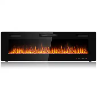 Walmart Gymax 60'' Fireplace Electric Recessed Wall Mounted Heater w/ Remote Control offer
