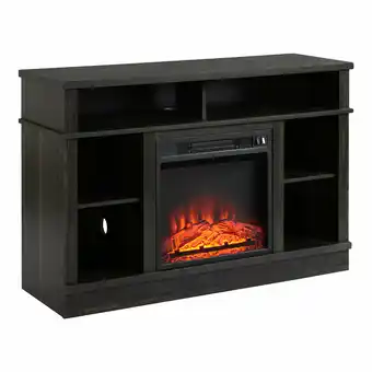 Walmart HOMCOM Electric Fireplace TV Stand for TV's up to 47" Flat Screen, Living Room Storage Cabinet, Entertainment Center with Adj offer