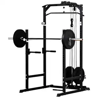 Walmart Soozier 800lbs Heavy Duty Multi-Function Power Tower Rack Cage Exercise Workout Station Strength Training w/ Stand Rod for Ho offer